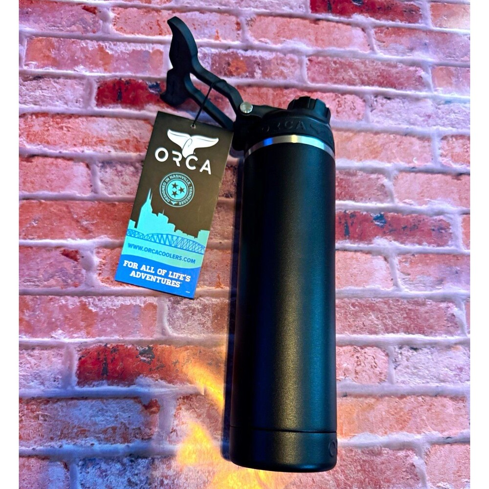 ORCA Hydra Insulated Bottle Black Stainless Steel w/ Twist Lid & Handle 22-66 oz
